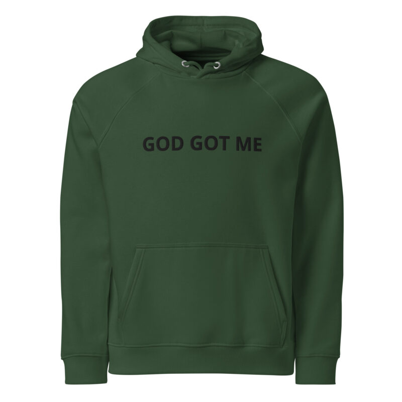 God Got ME Unisex eco raglan hoodie - Image 9