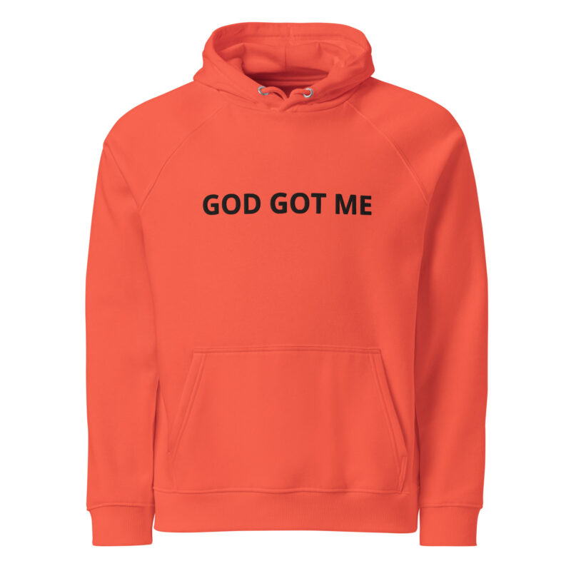 God Got ME Unisex eco raglan hoodie - Image 13