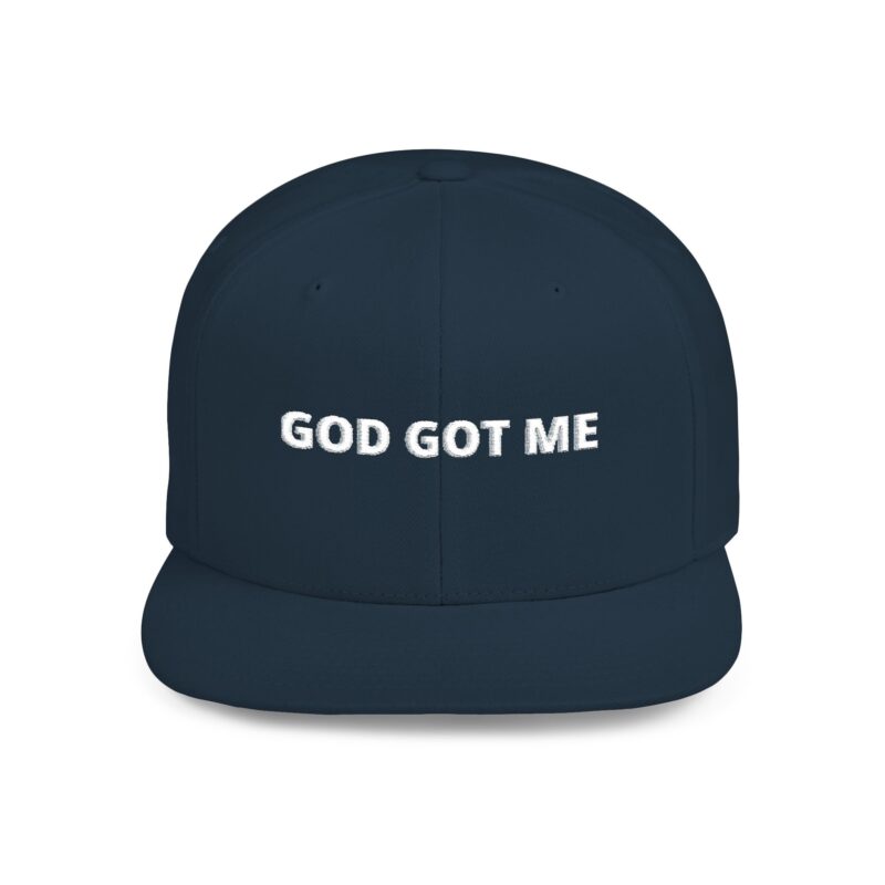 God Got Me Flat Bill Snapback Hat, Casual Cap, Streetwear Accessory, Faith-Based Gift, Inspirational Headwear