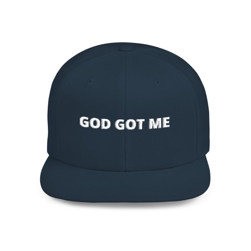 God Got Me Flat Bill Snapback Hat, Casual Cap, Streetwear Accessory, Faith-Based Gift, Inspirational Headwear