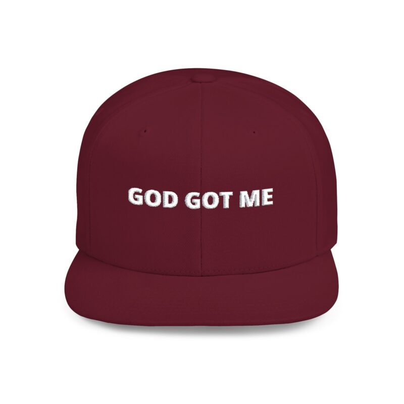 God Got Me Flat Bill Snapback Hat, Casual Cap, Streetwear Accessory, Faith-Based Gift, Inspirational Headwear